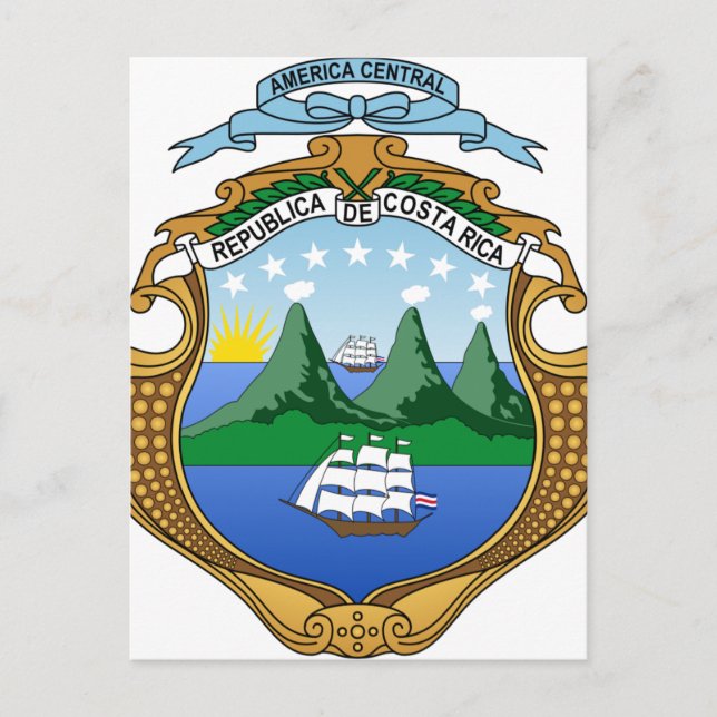 Wappen Costa Ricas - Escudo de Costa Rica Postkarte (Vorderseite)