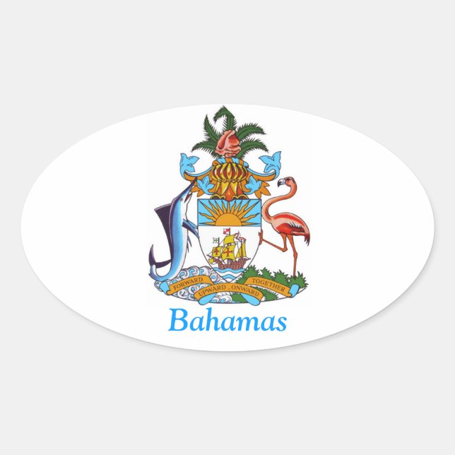 Wappen der Bahamas Ovaler Aufkleber (Vorderseite)