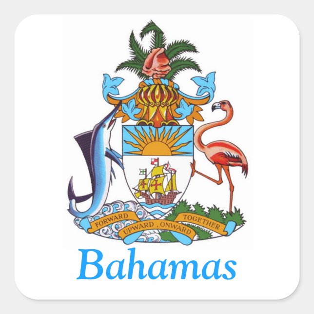 Wappen der Bahamas Quadratischer Aufkleber (Vorderseite)