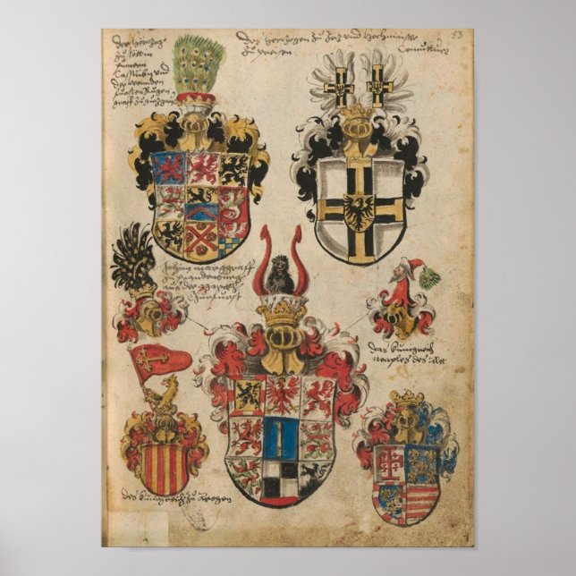 Wappen der Bayerischen Ritterschaft 1482 t2 Poster (Vorne)