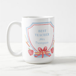 Wappen der besten Lehrerin Gingham School Kaffeetasse