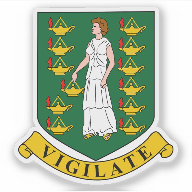 Wappen der Britischen Jungfrau Aufkleber (Vorderseite)