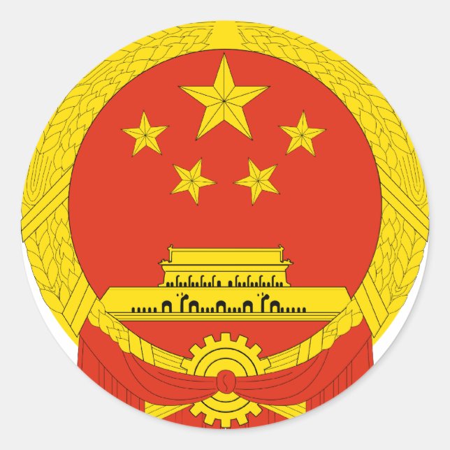 Wappen der China Runder Aufkleber (Vorderseite)