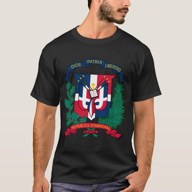 Wappen der Dominikanischen Republik T-Shirt (Vorderseite)