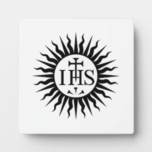Wappen der Gesellschaft Jesu Monogramm Fotoplatte