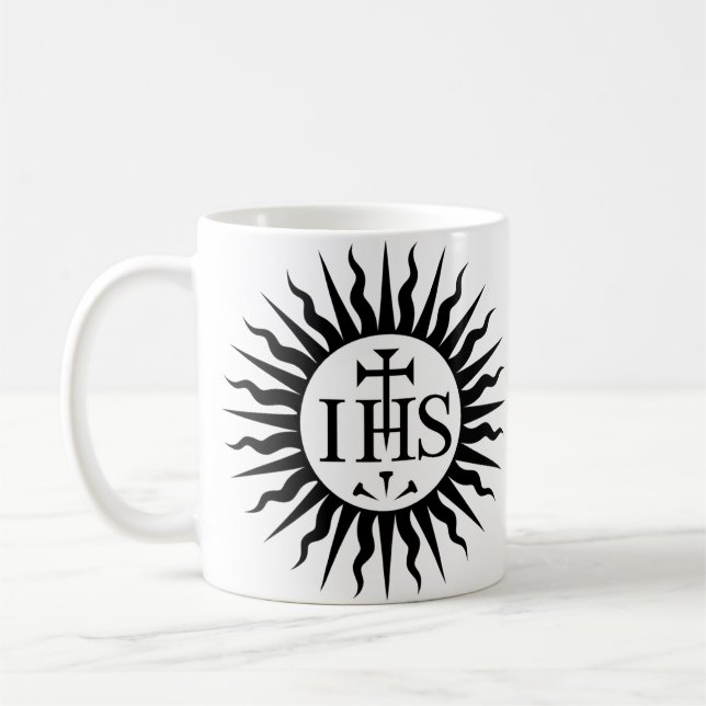 Wappen der Gesellschaft Jesu Monogramm Kaffeetasse (Links)