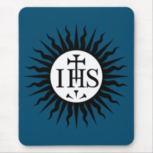 Wappen der Gesellschaft Jesu Monogramm Mousepad