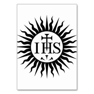 Wappen der Gesellschaft Jesu Monogramm Tischnummer