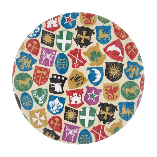 Wappen: Der heraldische Hintergrund. Schneidebrett (Vorderseite)