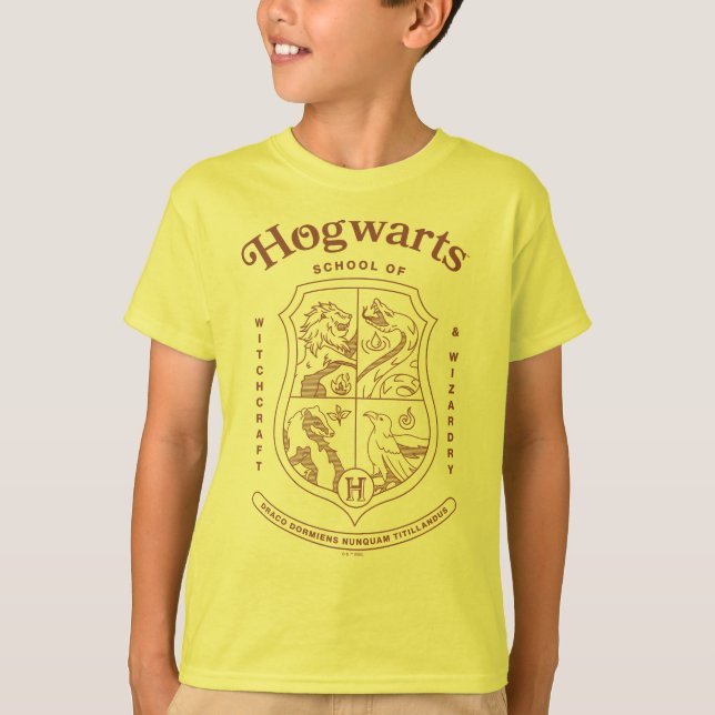 Wappen der HOGWARTS™ Schule für Hexerei und Zauber T-Shirt (Vorderseite)