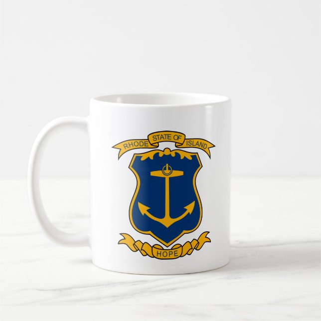 Wappen der Insel Rhode Kaffeetasse (Links)