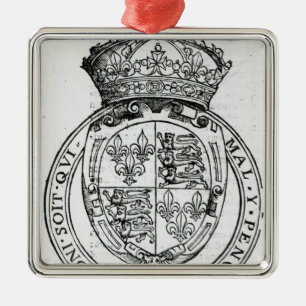 Wappen der Königin Elizabeth I Silbernes Ornament