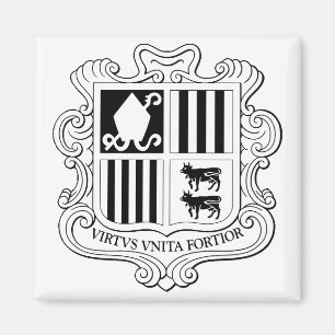 Wappen der Nationalhymne Andorras Grafik Kunst Magnet