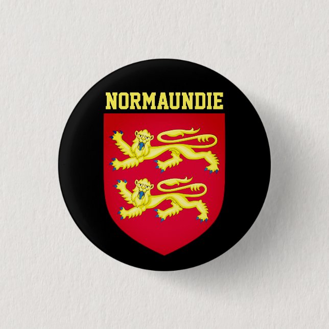 Wappen der Normandie - FRANKREICH Button (Vorderseite)