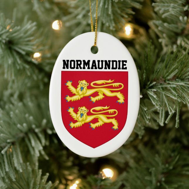 Wappen der Normandie - FRANKREICH Keramik Ornament (Baum)