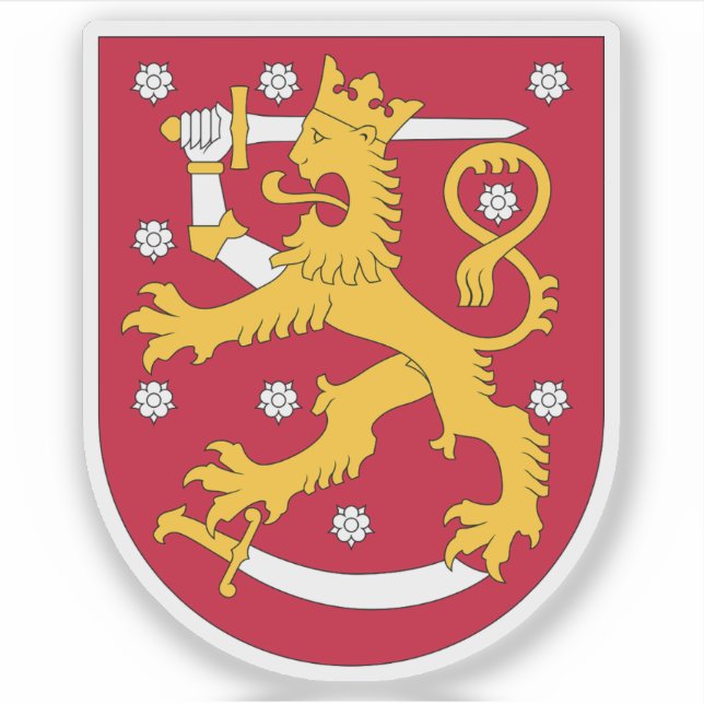 Wappen der Republik Finnland Aufkleber (Vorderseite)
