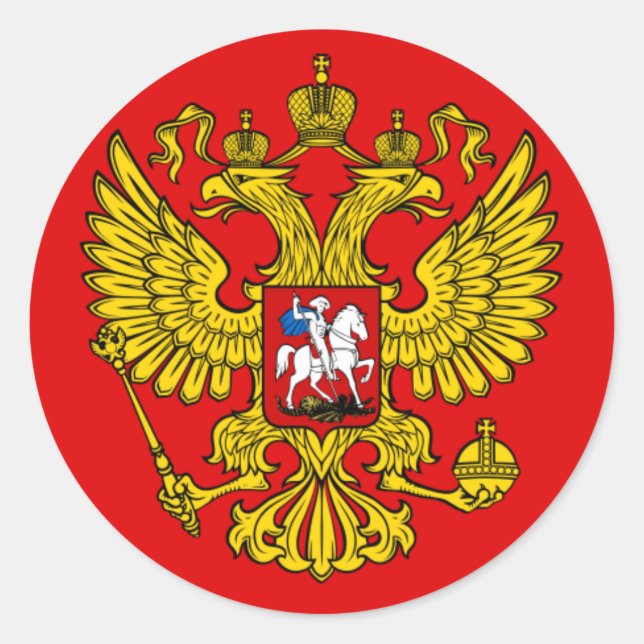 Wappen der Russischen Föderation Runder Aufkleber (Vorderseite)