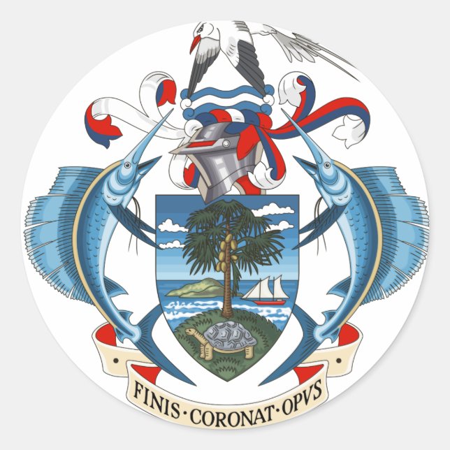 Wappen der Seychellen Runder Aufkleber (Vorderseite)