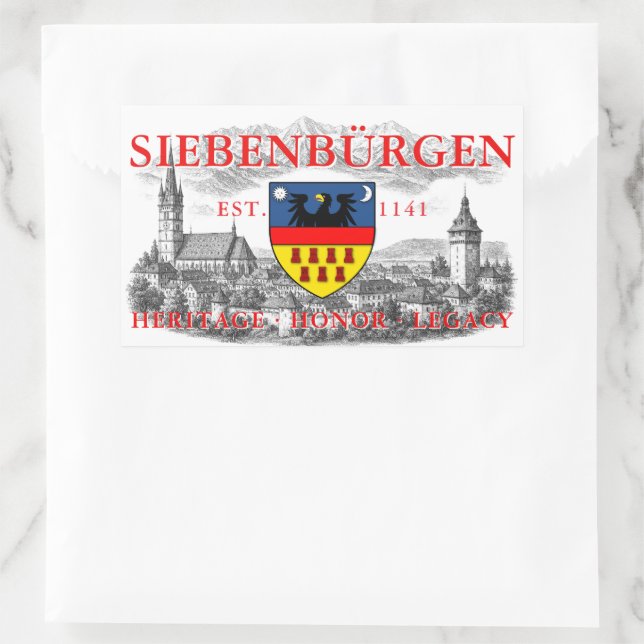Wappen der Siebenbürger Sachsen Rechteckiger Aufkleber (Tasche)