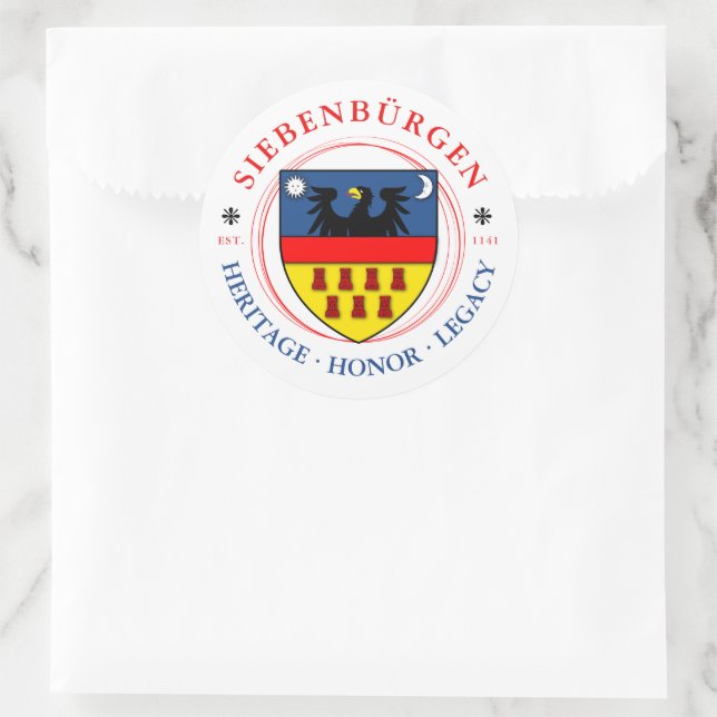 Wappen der Siebenbürger Sachsen Runder Aufkleber (Tasche)