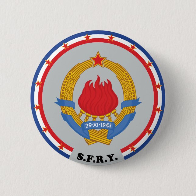 Wappen der Sozialistischen Föderativen Republik Ju Button (Vorderseite)