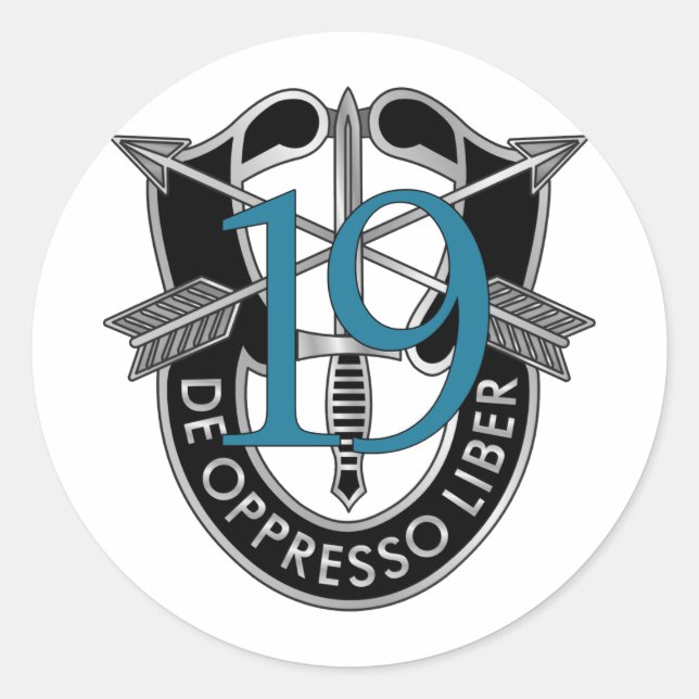 Wappen der Spezialeinheiten der 19. Runder Aufkleber (Vorderseite)