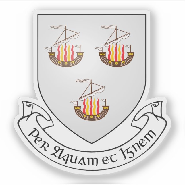 Wappen der Stadt Wexford Aufkleber (Vorderseite)