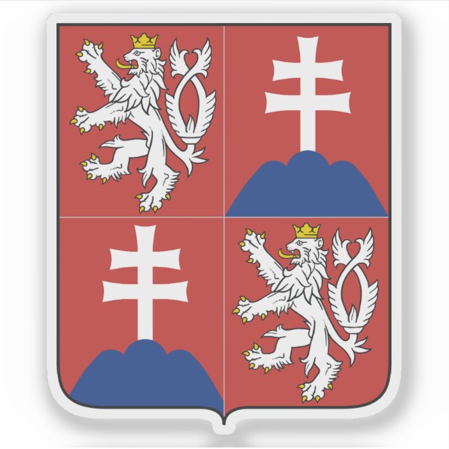 Wappen der Tschechoslowakei (1918-'39,1945-'92) Aufkleber (Vorderseite)