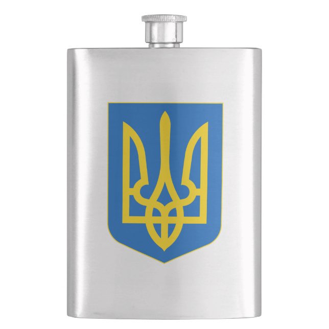 Wappen der Ukraine Flachmann (Vorderseite)