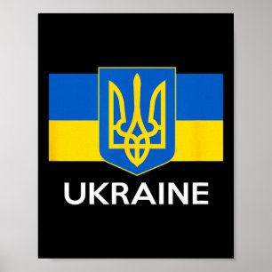 Wappen der Ukraine Flagge Ukrainischer Stolz Gelb Poster