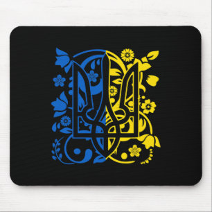 Wappen der Ukraine Florales Ukrainisches Trident Mousepad