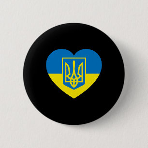 Wappen der Ukraine im Herzen Flagge Solidarität Pr Button