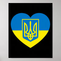 Wappen der Ukraine im Herzen Flagge Solidarität Pr