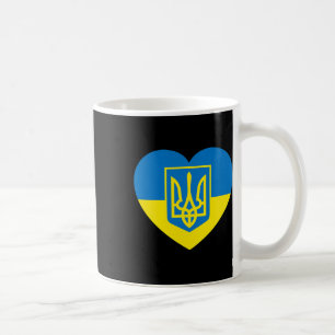 Wappen der Ukraine im Herzflagge Solidarität Pro Kaffeetasse