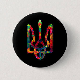 Wappen der Ukraine in Nationalfarben Ukrainisch Button