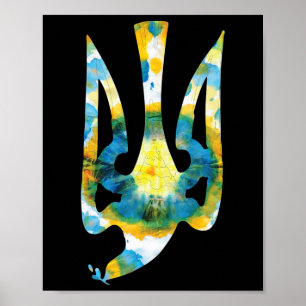 Wappen der Ukraine in Nationalfarben Ukrainisch Poster