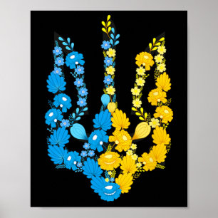 Wappen der Ukraine in Nationalfarben Ukrainisches  Poster