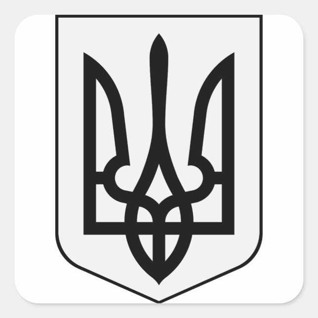 Wappen der Ukraine Quadratischer Aufkleber (Vorderseite)