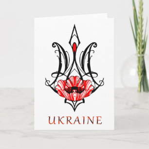 Wappen der Ukraine Schwarzer Mantel mit Mohn Tride Karte