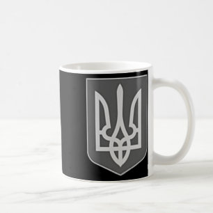 Wappen der Ukraine silbernes Trident-Emblem Zelens Kaffeetasse