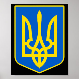 Wappen der Ukraine zeigt ukrainischen Stolz Tryzub Poster