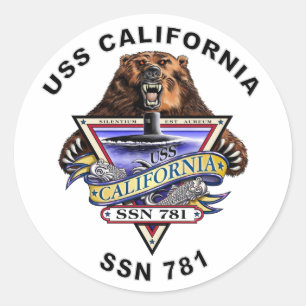 WAPPEN der USS California SSN 781 Runder Aufkleber