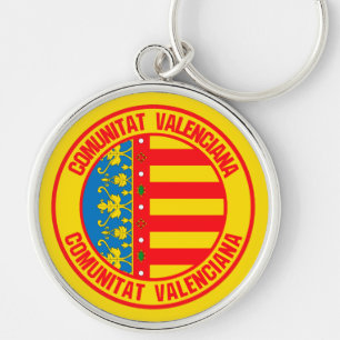 Wappen der Valencianischen Gemeinschaft, rund Schlüsselanhänger