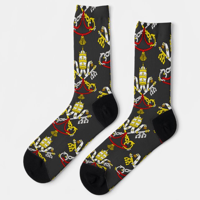 Wappen der Vatikanstadt Socken (Linkes Detail)