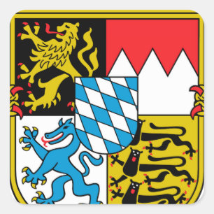 Wappen des Bayern-(Deutschland) Quadratischer Aufkleber
