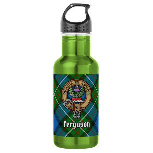 Wappen des Clan Ferguson über Tartan Edelstahlflasche