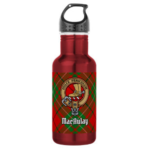 Wappen des Clan MacAulay über Tartan Edelstahlflasche