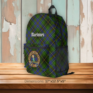 Wappen des Clan MacInnes über Tartan Bedruckter Rucksack