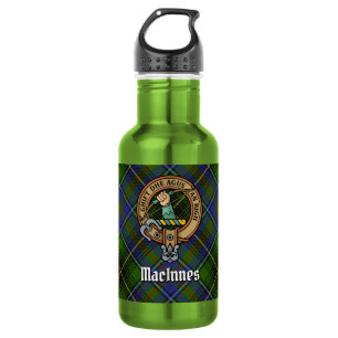 Wappen des Clan MacInnes über Tartan Edelstahlflasche