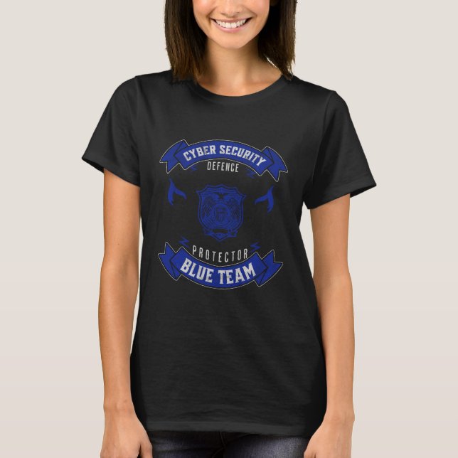 Wappen des Cyber Security Blue Team Defender T-Shirt (Vorderseite)